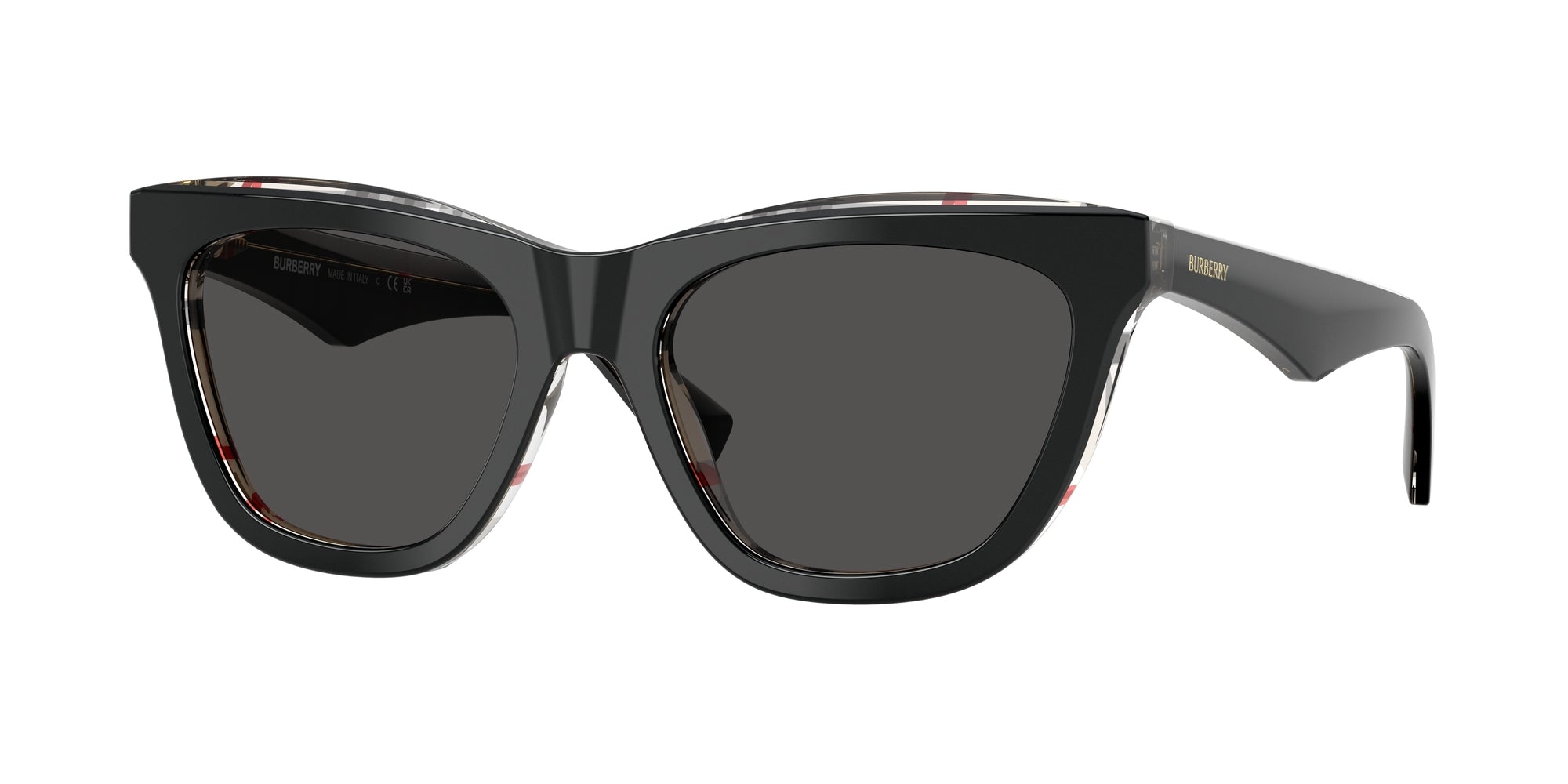 Burberry BE4435 412187 53 Women Sunglasses Burberry BE4435 412187 Top Black On Vintage Check Sunglasses  main image 4