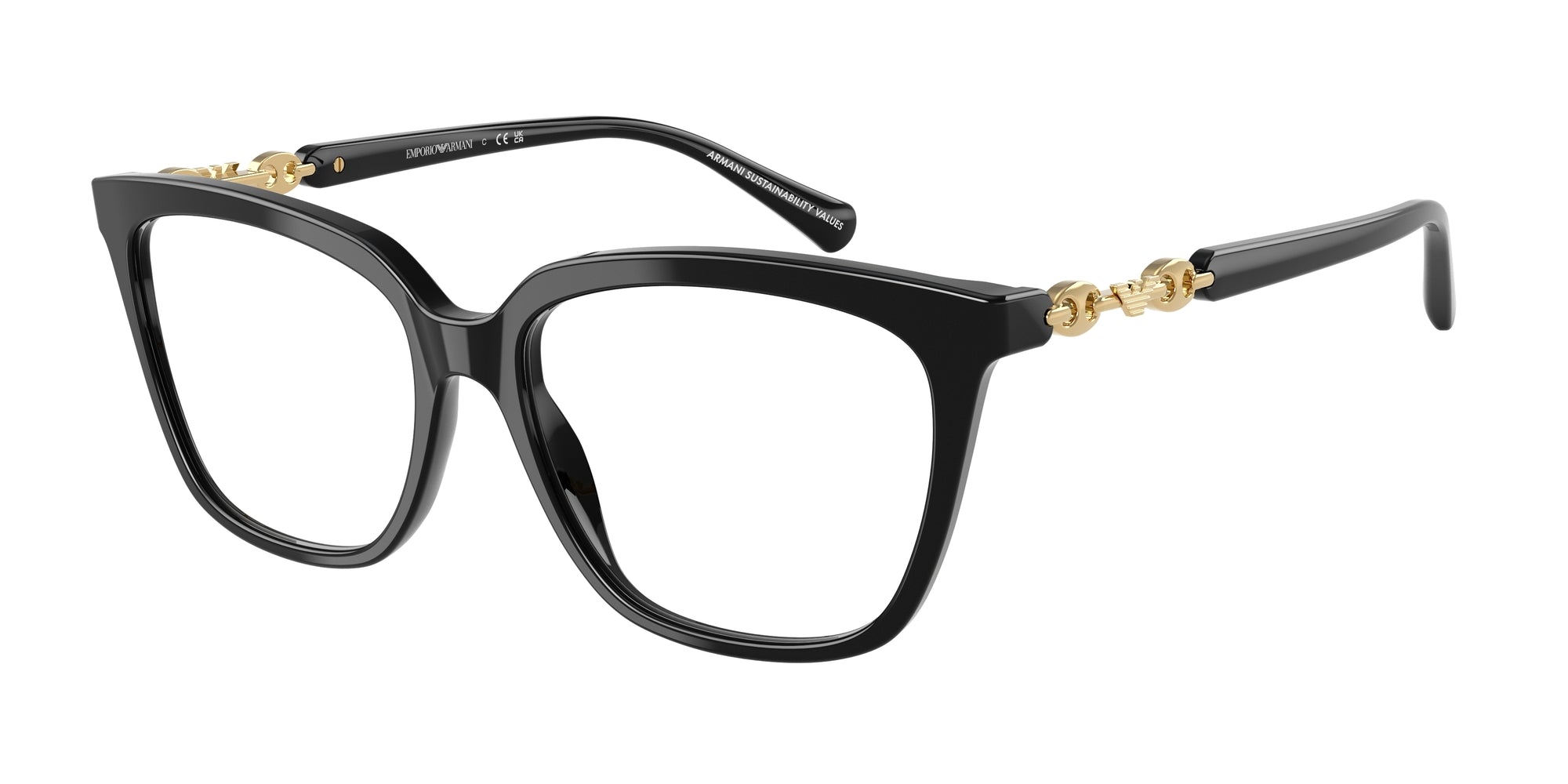 Emporio Armani EA3248 5017 Eyeglasses Shiny Black for Woman