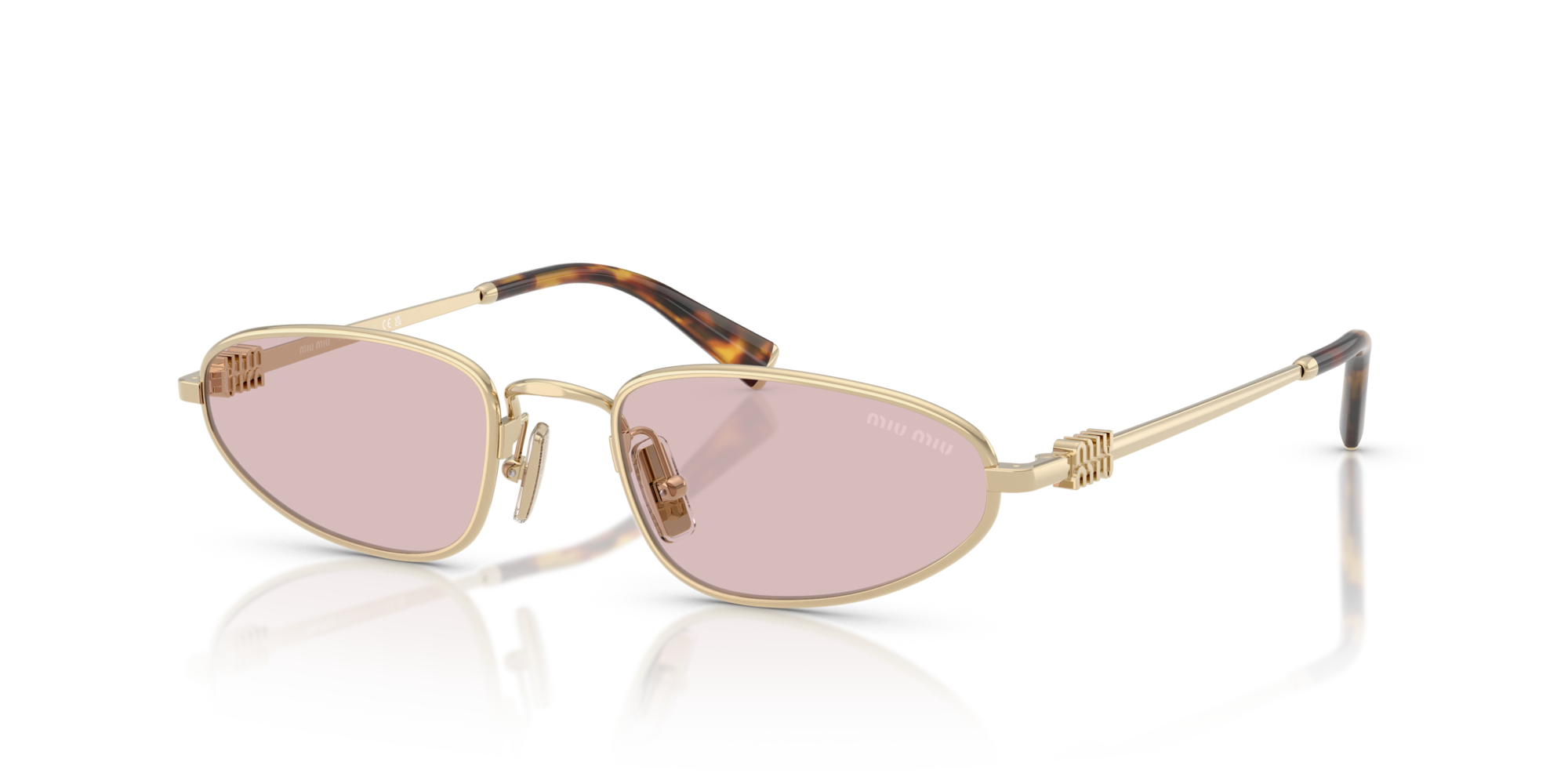 Miu Miu MU A52S ZVN4I0 Pale Gold Sunglasses for Woman  display picture 3