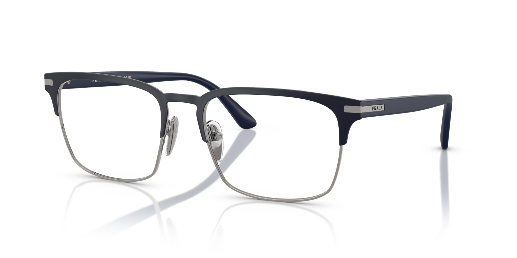 Prada PR 58ZV 02N1O1 Eyeglasses Matte Baltic/Gunmetal for Man