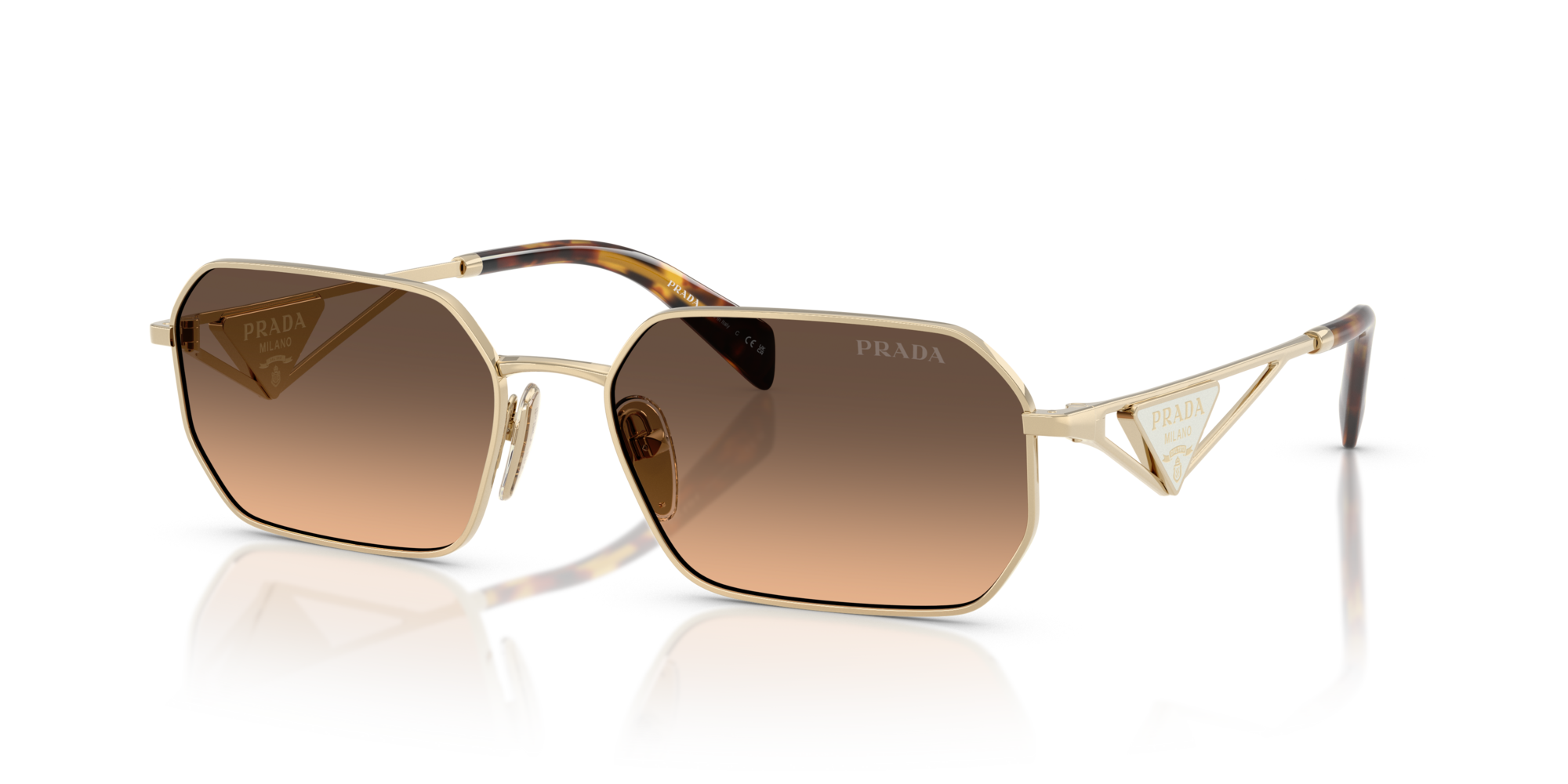 Prada PR A51S ZVN50C Sunglasses Pale Gold for Woman - LookerOnline Prada PR A51S ZVN50C Sunglasses Pale Gold for Woman - LookerOnline