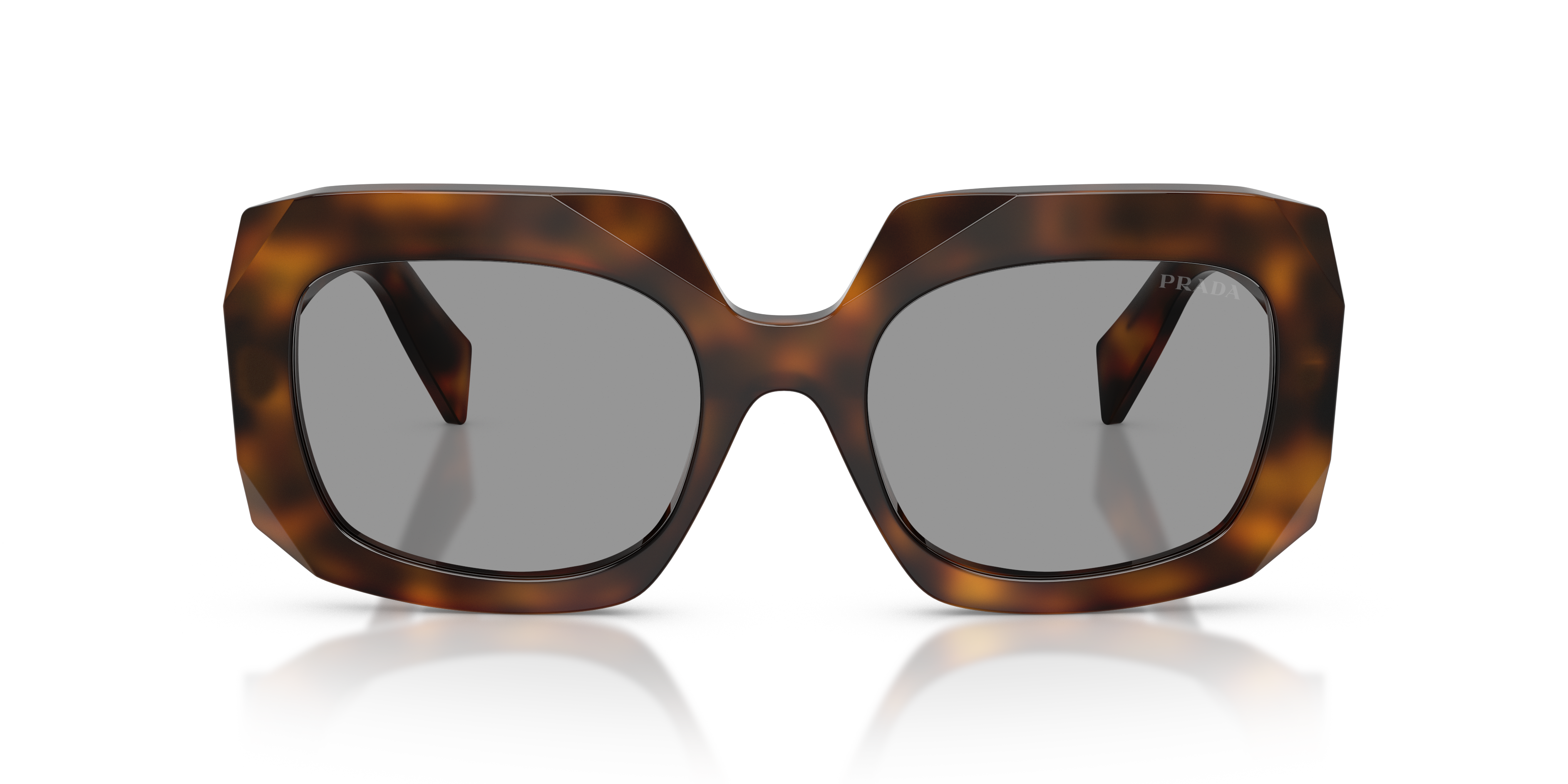 New PRADA Sunglasses Brown Juniper Tortoise Gray Lens Square PR C05S Prada Sunglasses 20D50Q Juniper Tortoise - eye-oo.com main image 3