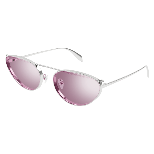 NEW AM0424S 003 ALEXANDER MCQUEEN PINK WOMAN SUNGLASSES NEW ALEXANDER MCQUEEN AM0424S 003 SILVER WOMAN SUNGLASSES  main image 4