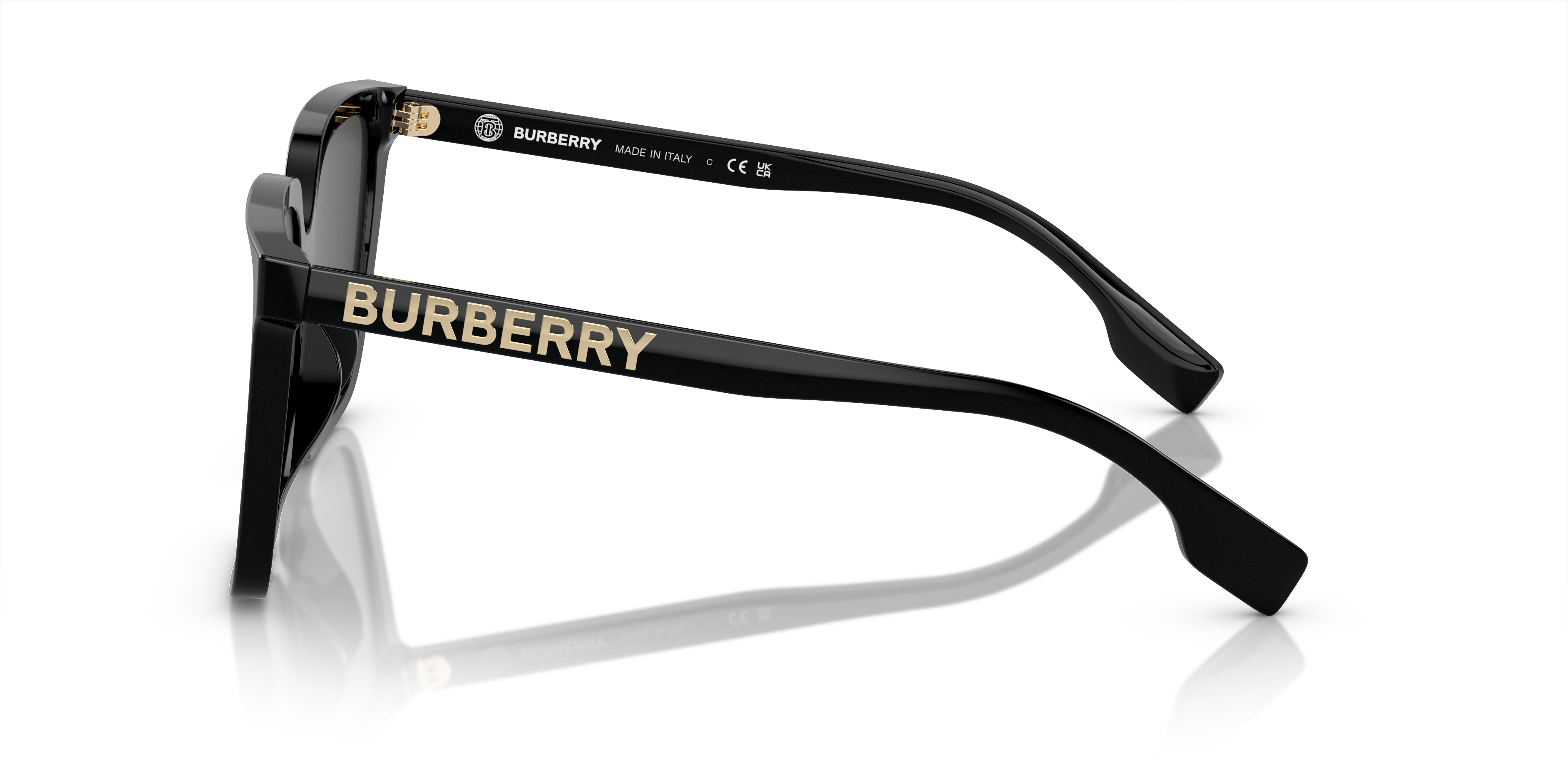 Burberry BE4411D 300187 Sunglasses Black Dark Grey Square Women BE 4411D Burberry BE4411D 300187 Women main image 3