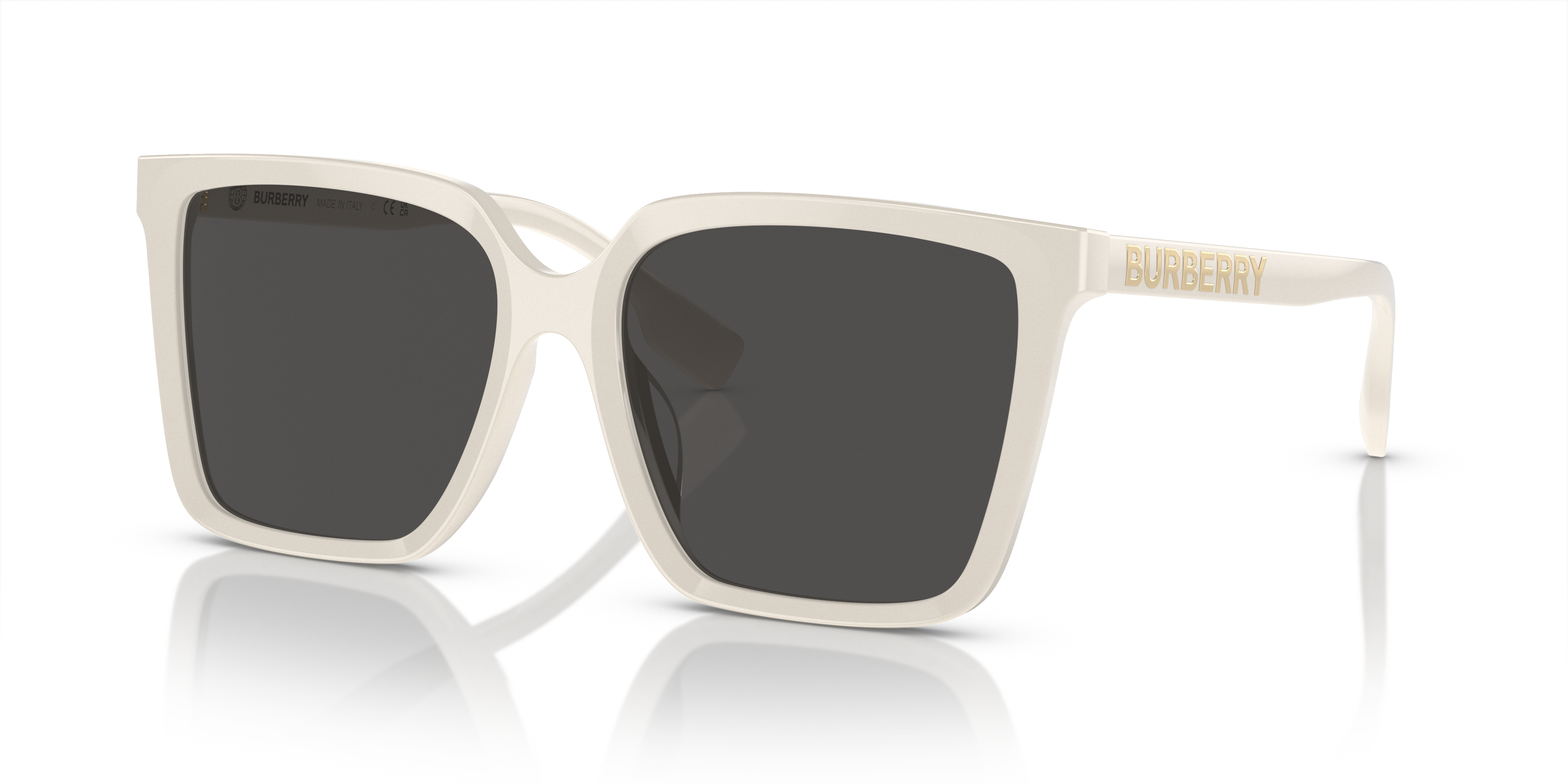 NEW BURBERRY SQUARE WOMEN BE4411D 4100/87 SUNGLASSES BE4411D 410087 EYEWEAR Burberry BE4411D 410087 Ivory Sunglasses for Woman  main image 2