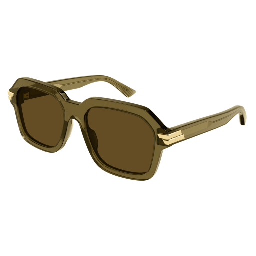 NEW BOTTEGA VENETA SUNGLASSES BV1123S 004 UNISEX BROWN SQUARE EYEWEAR Bottega Veneta BV1123S 004 Square Transparent Green  main image 3