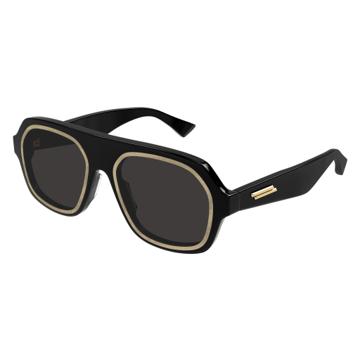 Bottega Veneta BV1217S 001 Sunglasses Black Aviator Frame, Grey Lenses BV1217S 001 Black/Grey main image 4