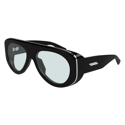 NEW BOTTEGA VENETA BV1362S 004 UNISEX BLACK SUNGLASSES BV1362S Bottega Veneta Pilot Sunglasses 004 Shiny Black  main image 3