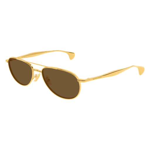 NWT Bottega Veneta BV1419S-001 56mm Gold Brown Sunglasses Bottega Veneta BV1419S Aviator Sunglasses | Fashion Eyewear US main image 3