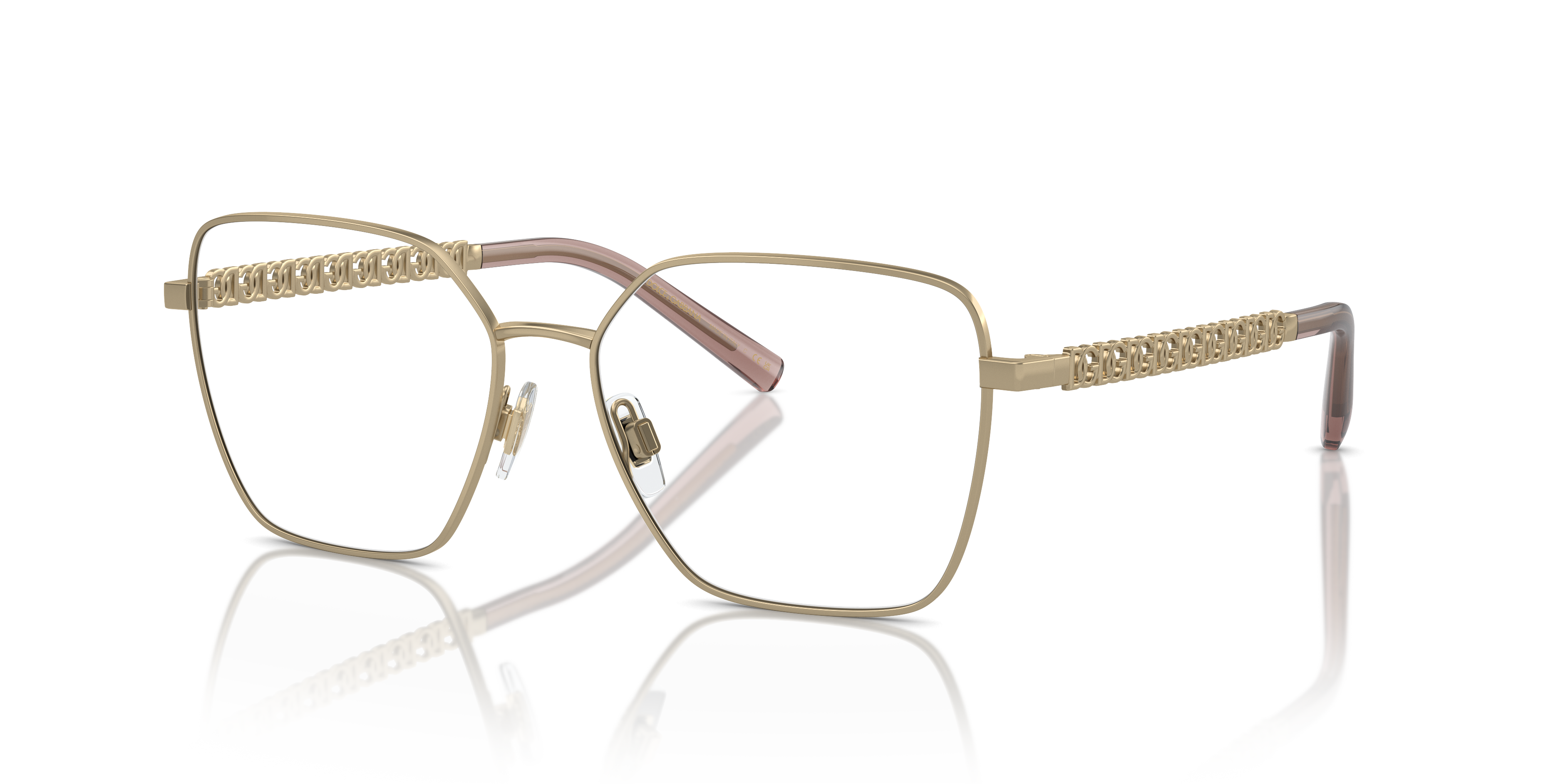 Dolce Gabbana DG1351 1365 Light Gold Eyeglasses for Woman