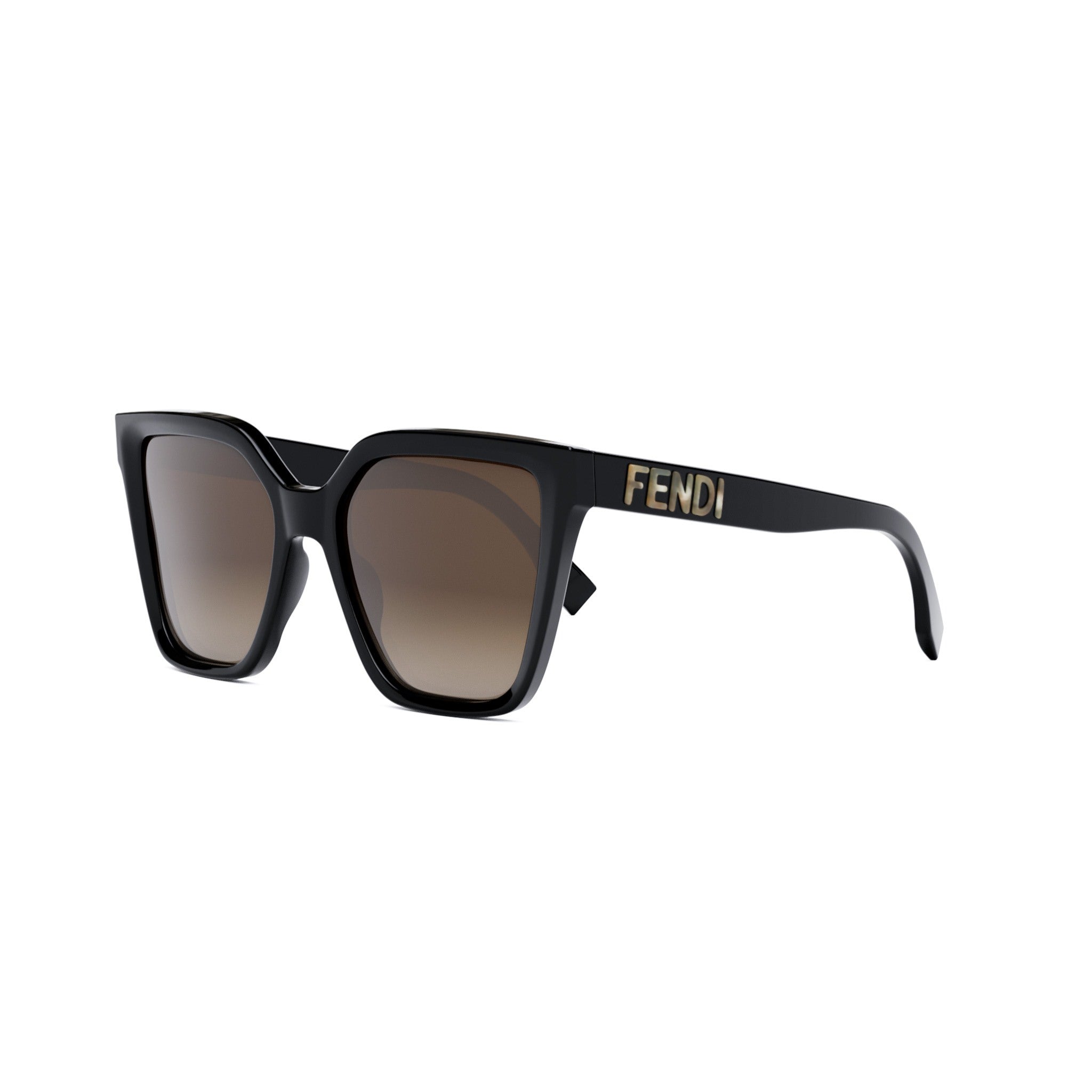 Fendi FE40086I 01F Sunglasses Black Square Frame, Brown Lenses Fendi Diagonal FE40131I 01A Sunglasses - US main image 4