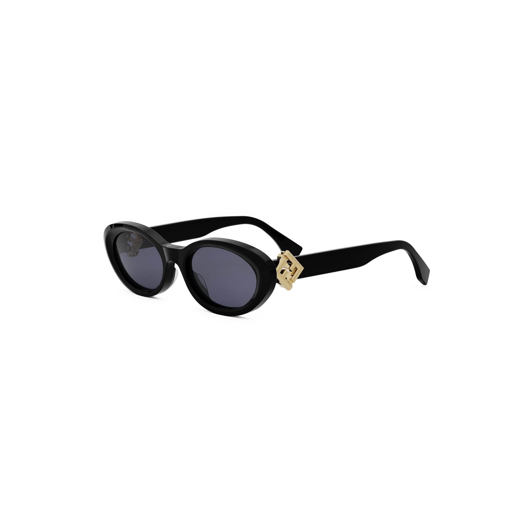 Fendi Sunglasses Case, Black, Has Velvet Fendi design inside. FENDI Vintage Sunglasses Black Silver Squared 90s Ebony  main image 3