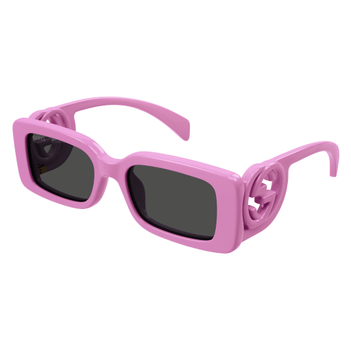 Gucci GG1325S 006 Sunglasses Pink Rectangle Frame, Grey Lenses Gucci GG1325S 006 54 Prescription Sunglasses | Glasses Station main image 4