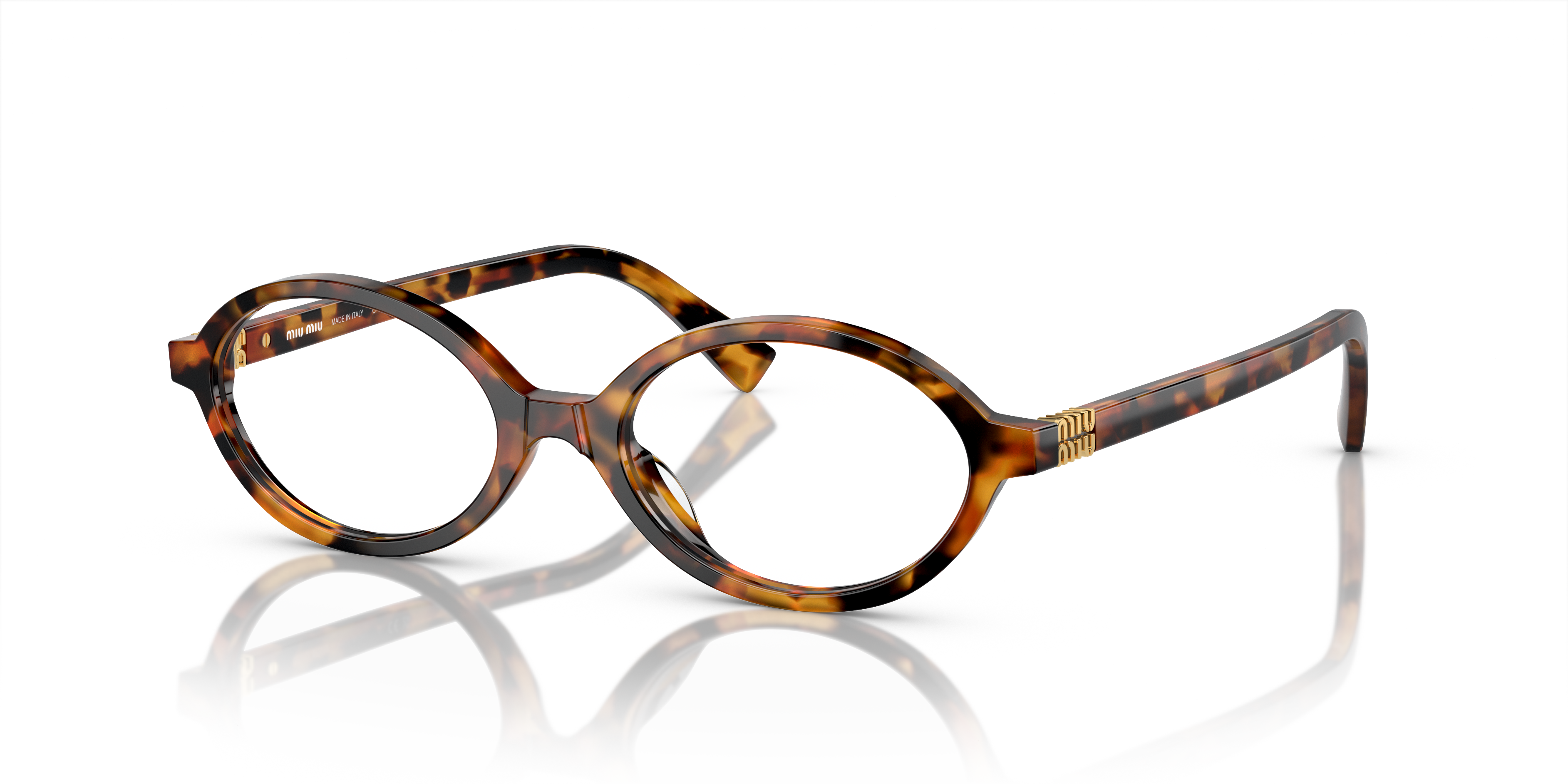Miu Miu MU 01XV 19P1O1 Light Havana Eyeglasses for Woman