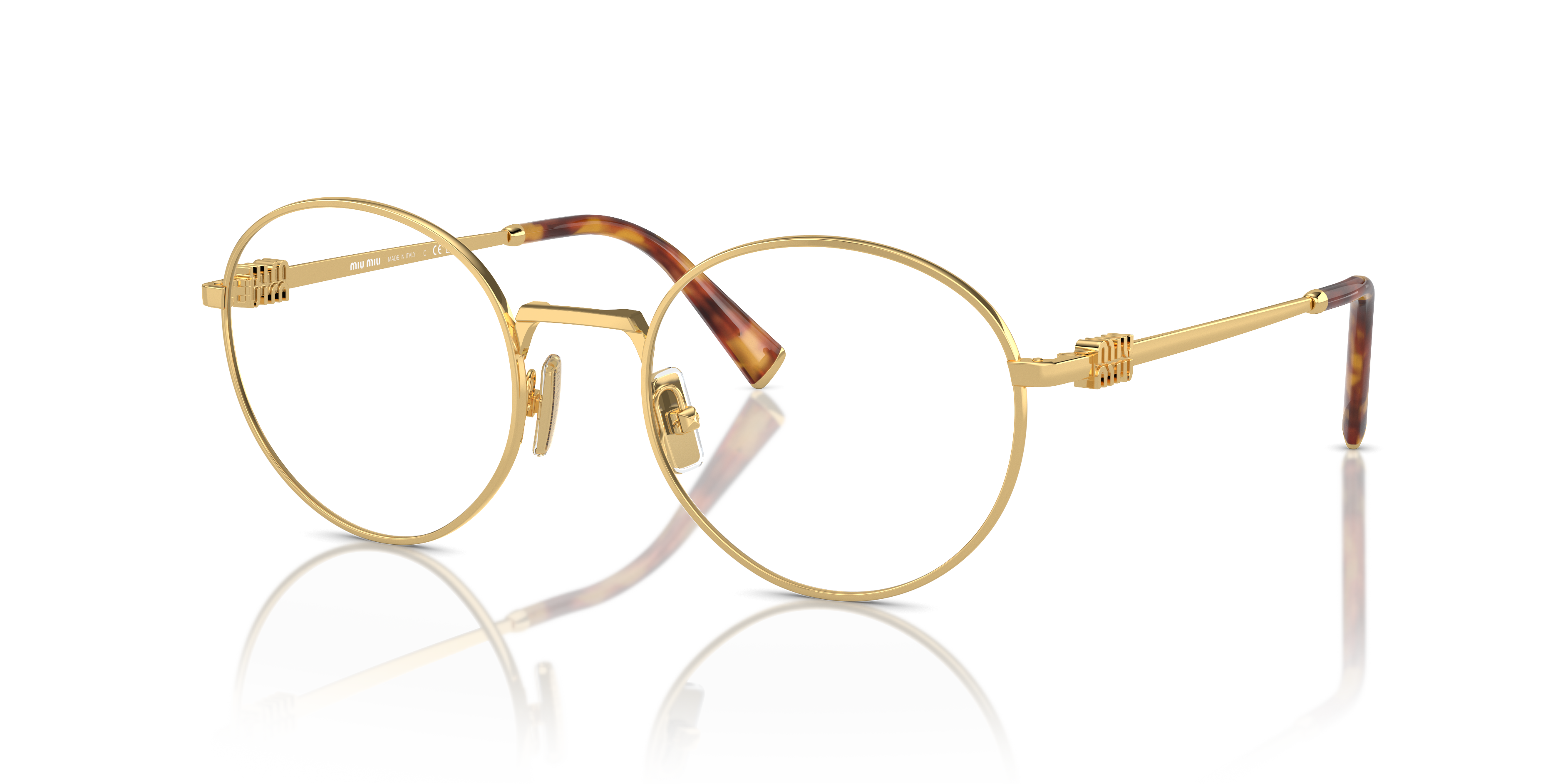 Miu Miu MU 52XV 5AK1O1 Gold Eyeglasses for Woman – LookerOnline