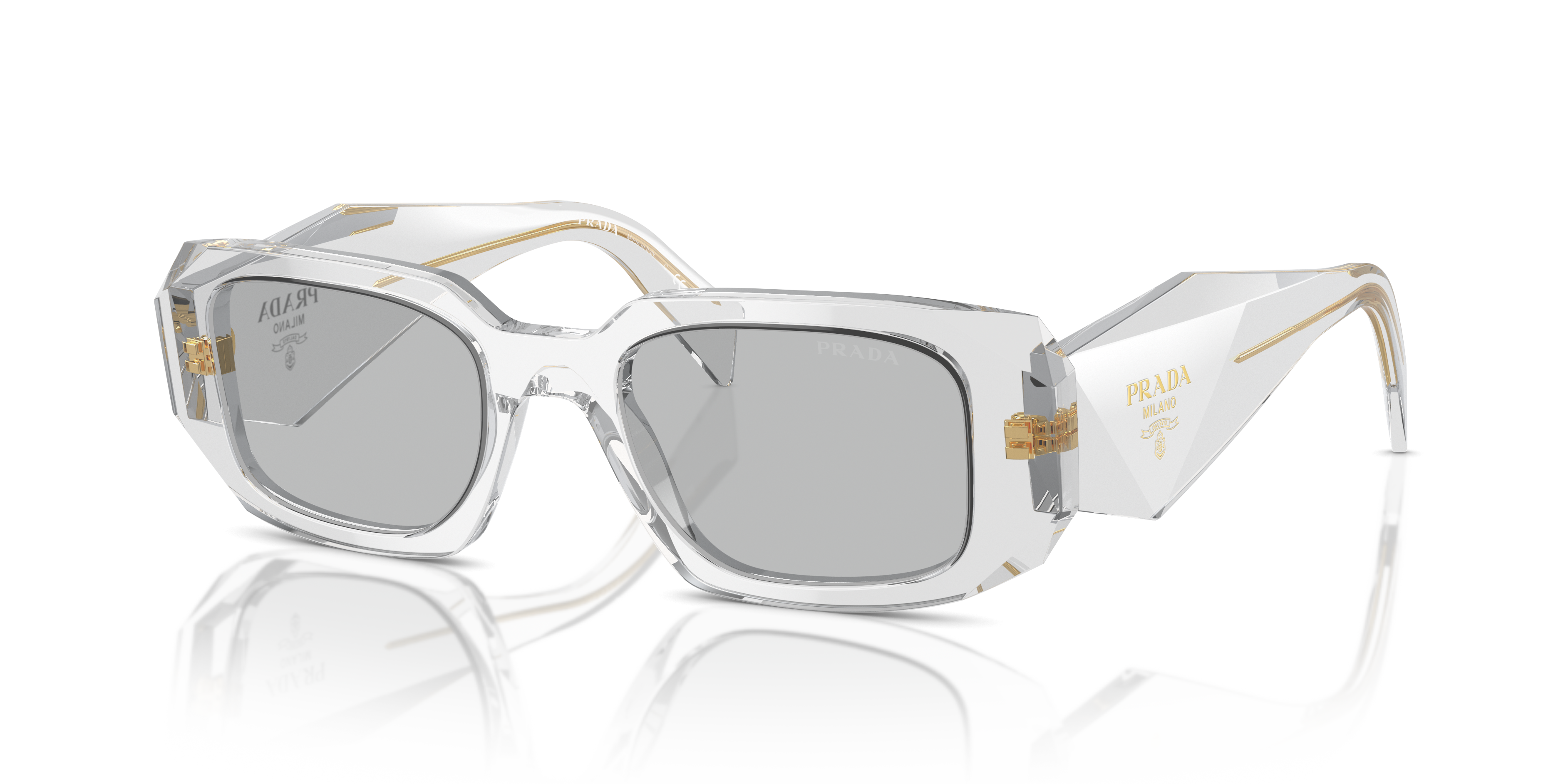 Prada PR 17WS 12R30B Sunglasses Transparent Grey for Woman