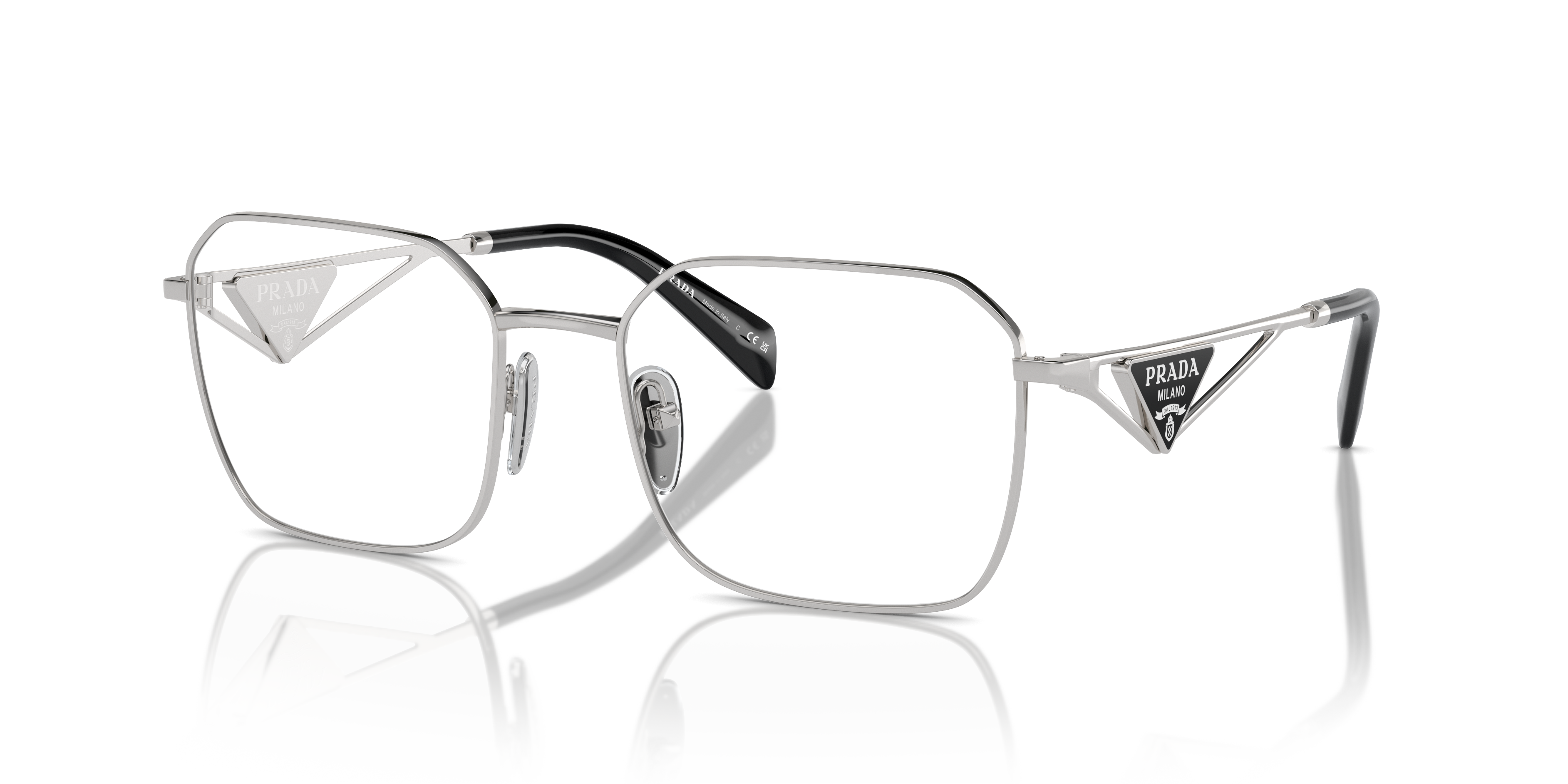 Prada PR A51V 1BC1O1 Eyeglasses Silver for Woman – LookerOnline