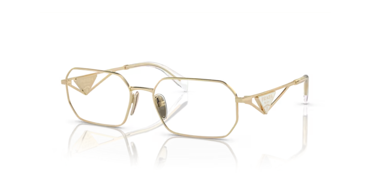 Prada PR A53V ZVN1O1 Eyeglasses Pale Gold for Woman - LookerOnline