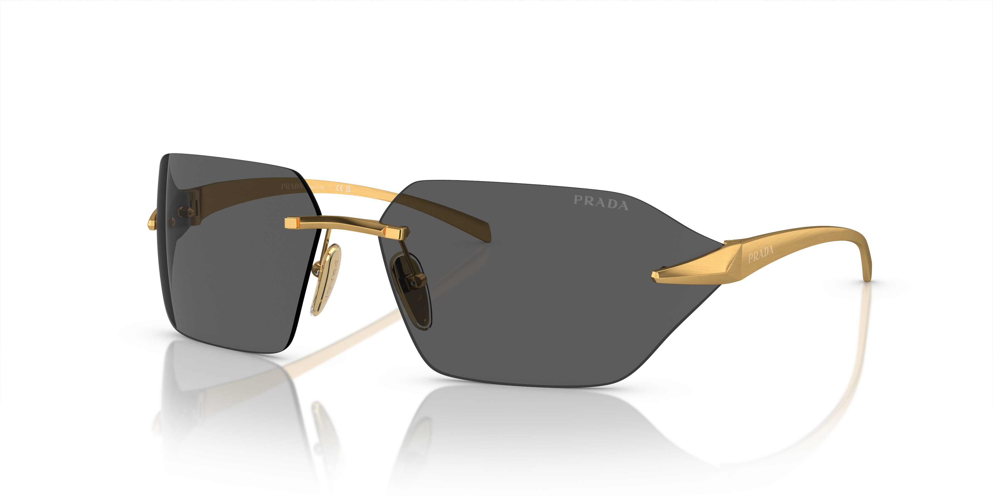 Prada PR A56S 15N5S0 Sunglasses Satin Yellow Gold for Woman