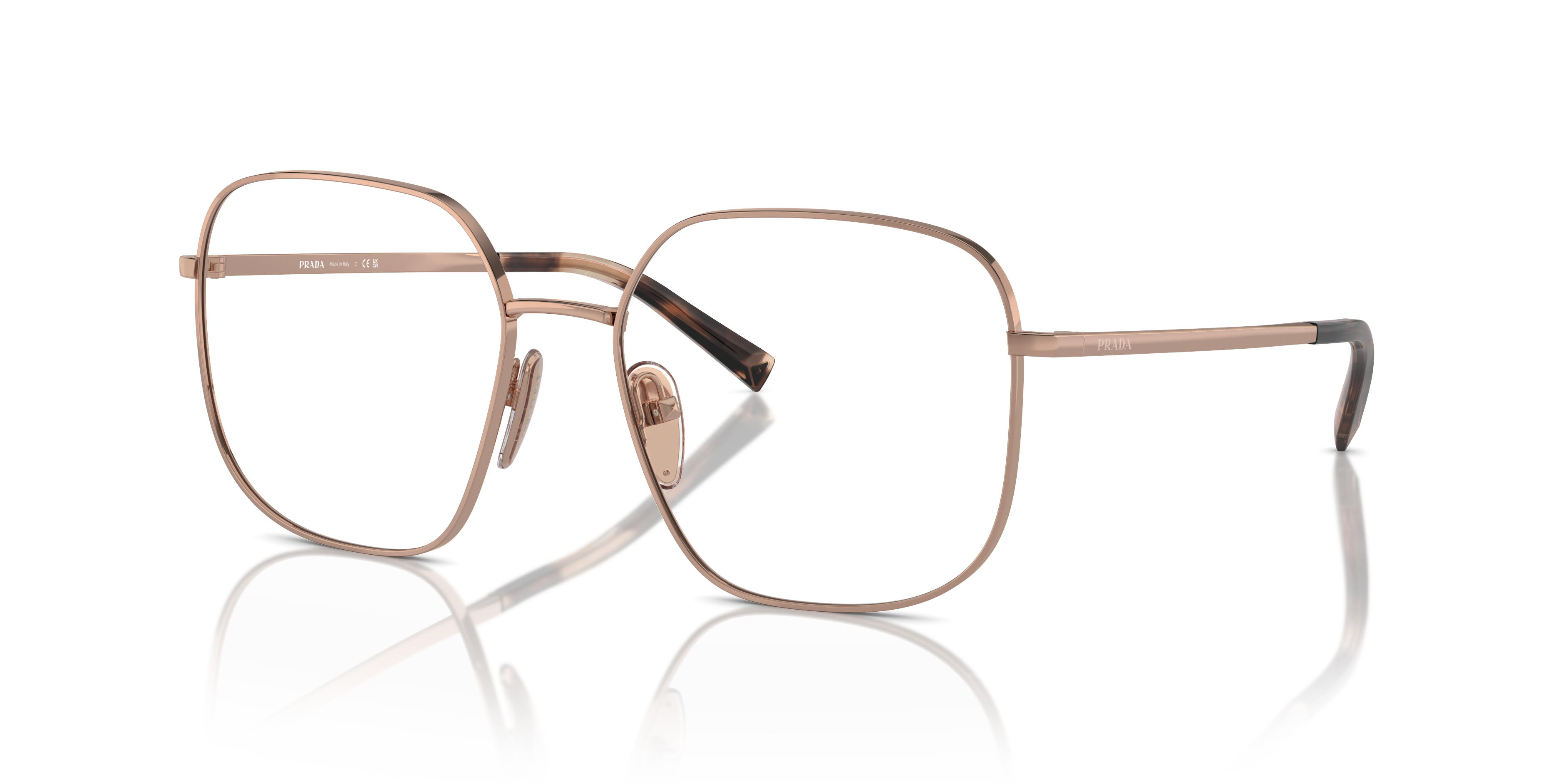 Prada PR A59V ZVF1O1 Eyeglasses Rose Gold for Woman – LookerOnline