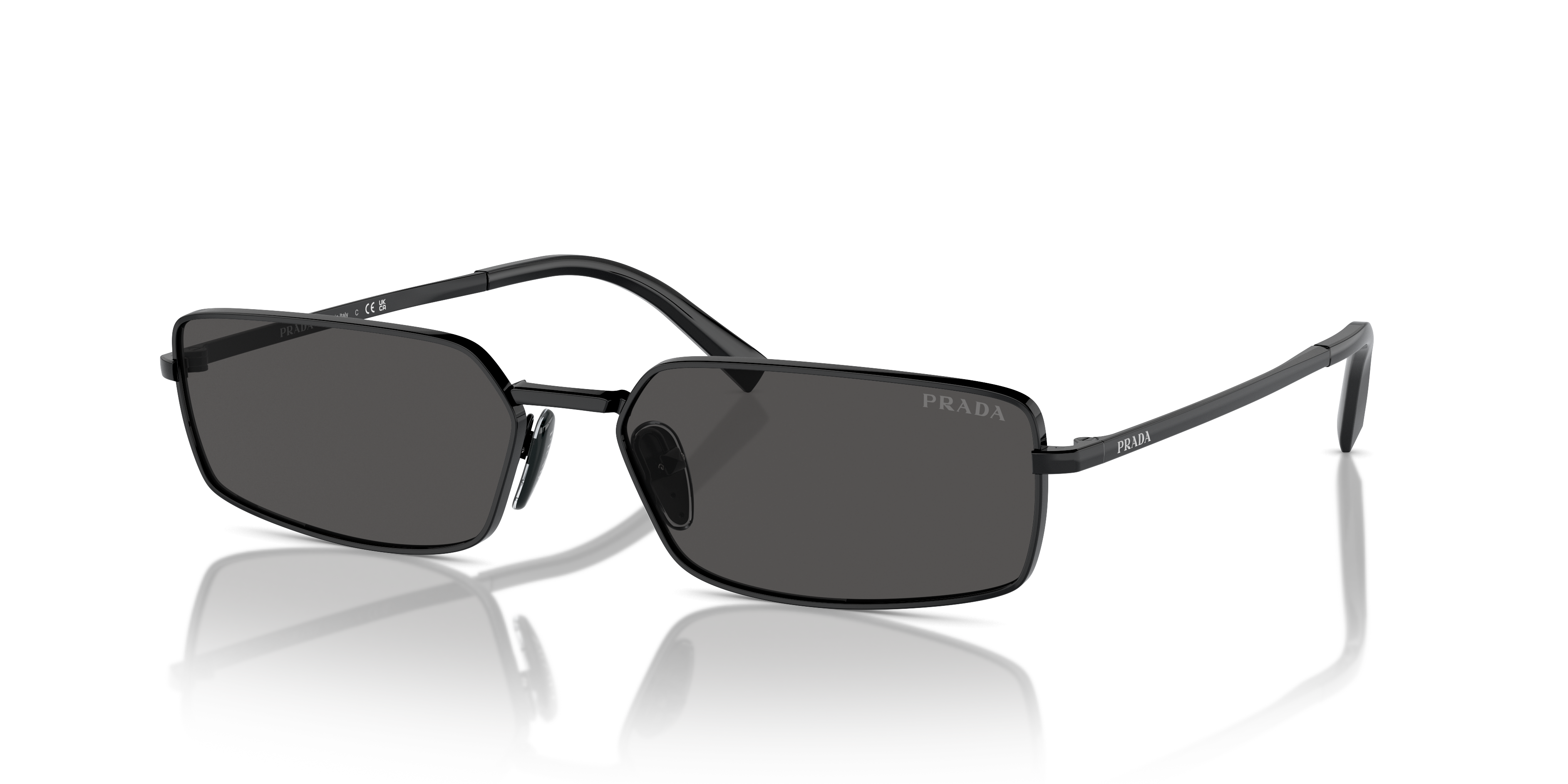 小物 00s Prada l eyewear black archive Prada PR A06S M (50 - 21) with Grey lenses and Black frame