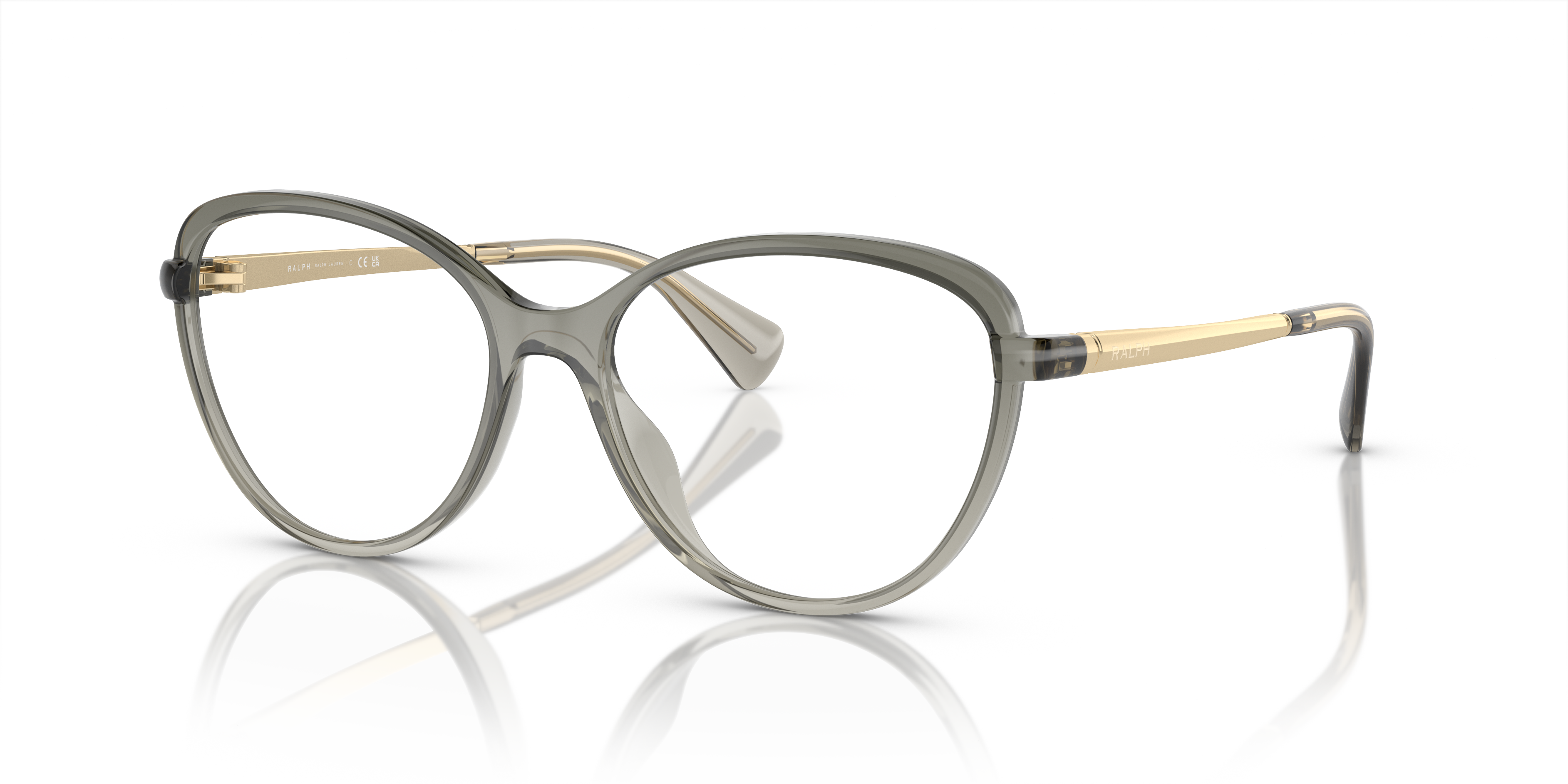 Ralph Eyeglasses RA7157U 6127 53 Shiny Transparent Grey for Woman