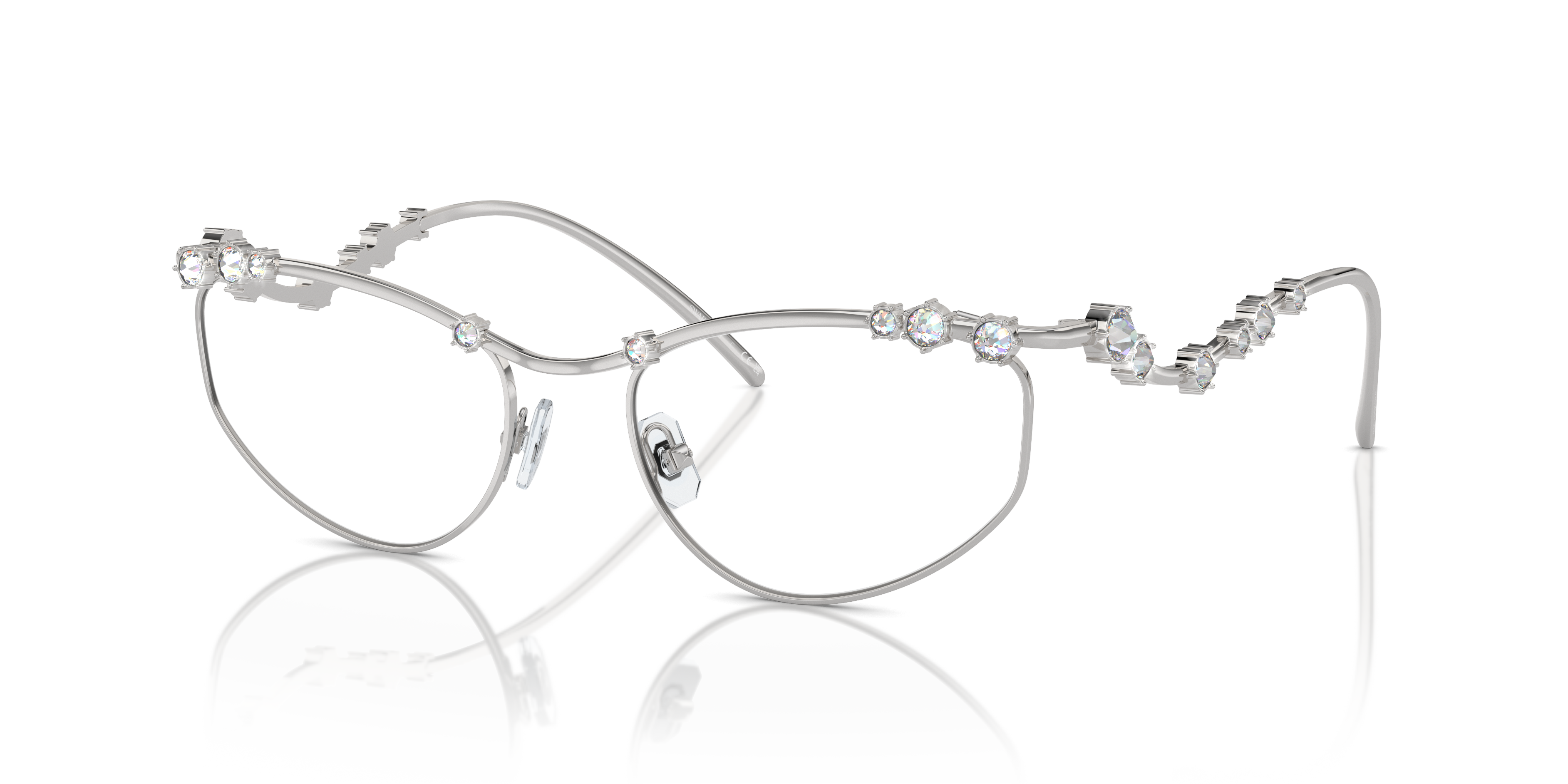 Swarovski SK1015 4001 Silver Eyeglasses for Woman – LookerOnline
