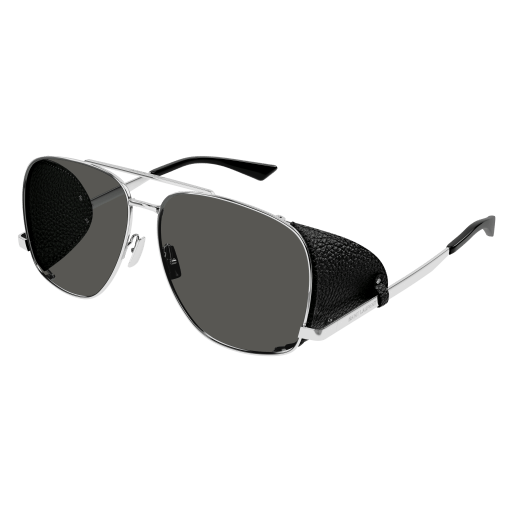 Saint Laurent SL 653 LEON LEATHER SPOILER 001 Silver Sunglasses