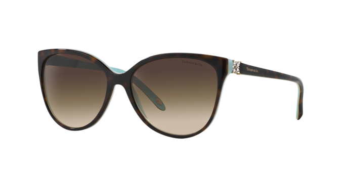 Tiffany TF4089B 81343B Havana On Tiffany Blue Sunglasses for Woman