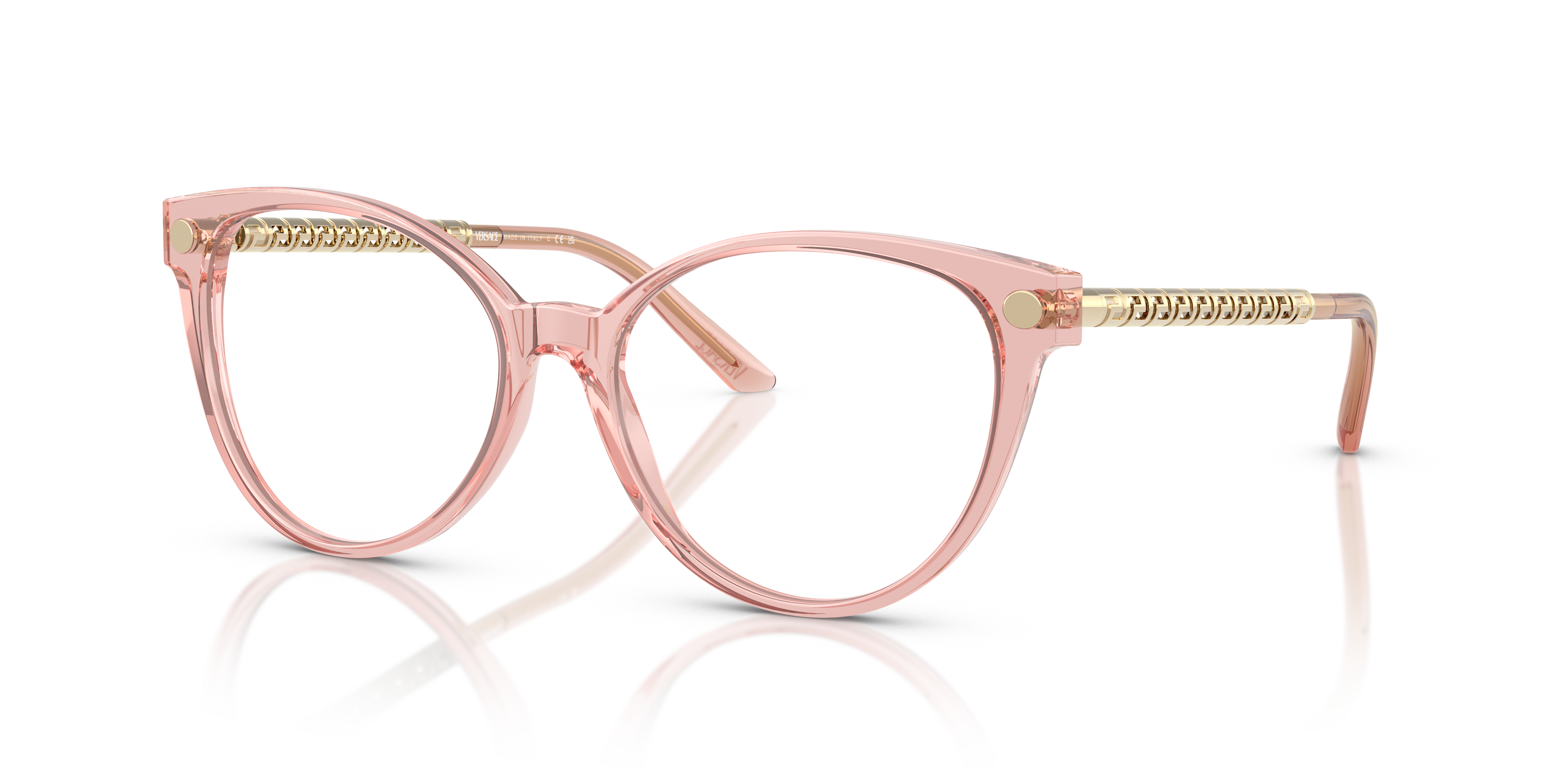 Versace VE3353 5323 Transparent Pink Eyeglasses for Woman