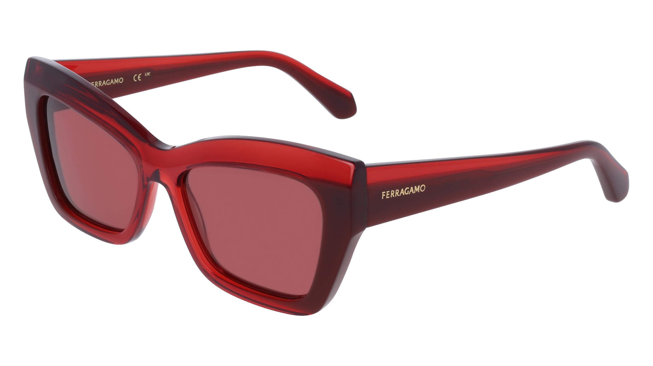 Salvatore Ferragamo 美品 FRIULI サイズ8 Ferragamo SF2065S 613 - Transparent red/dark red Sunglasses