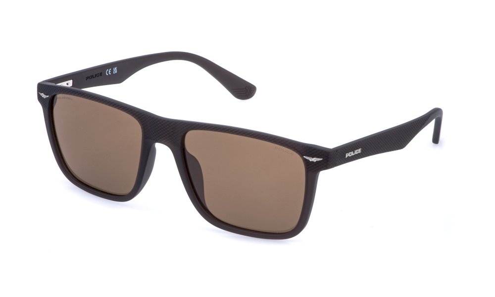 police brand goggles Police SPLE02 868P Grigio Trasparente - Brown - Sunglasses for Man and Woman