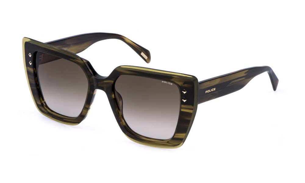 Police Brown Plastic Women\'s Sunglasses POLICE PLG21 07UX Brown Square Womens Sunglasses – Bluefly main image 4