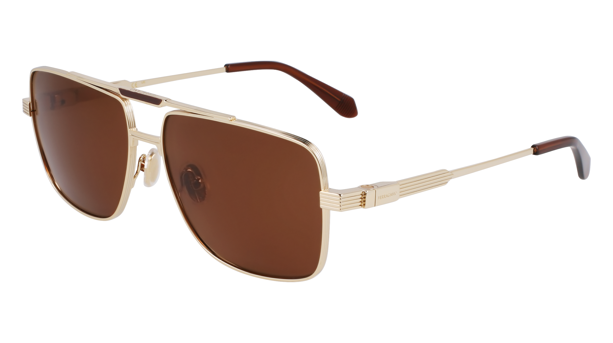 Salvatore Ferragamo SF311S Sunglasses Gold Metal Oversized Oversized sunglasses Salvatore Ferragamo Gold in Metal  main image 2