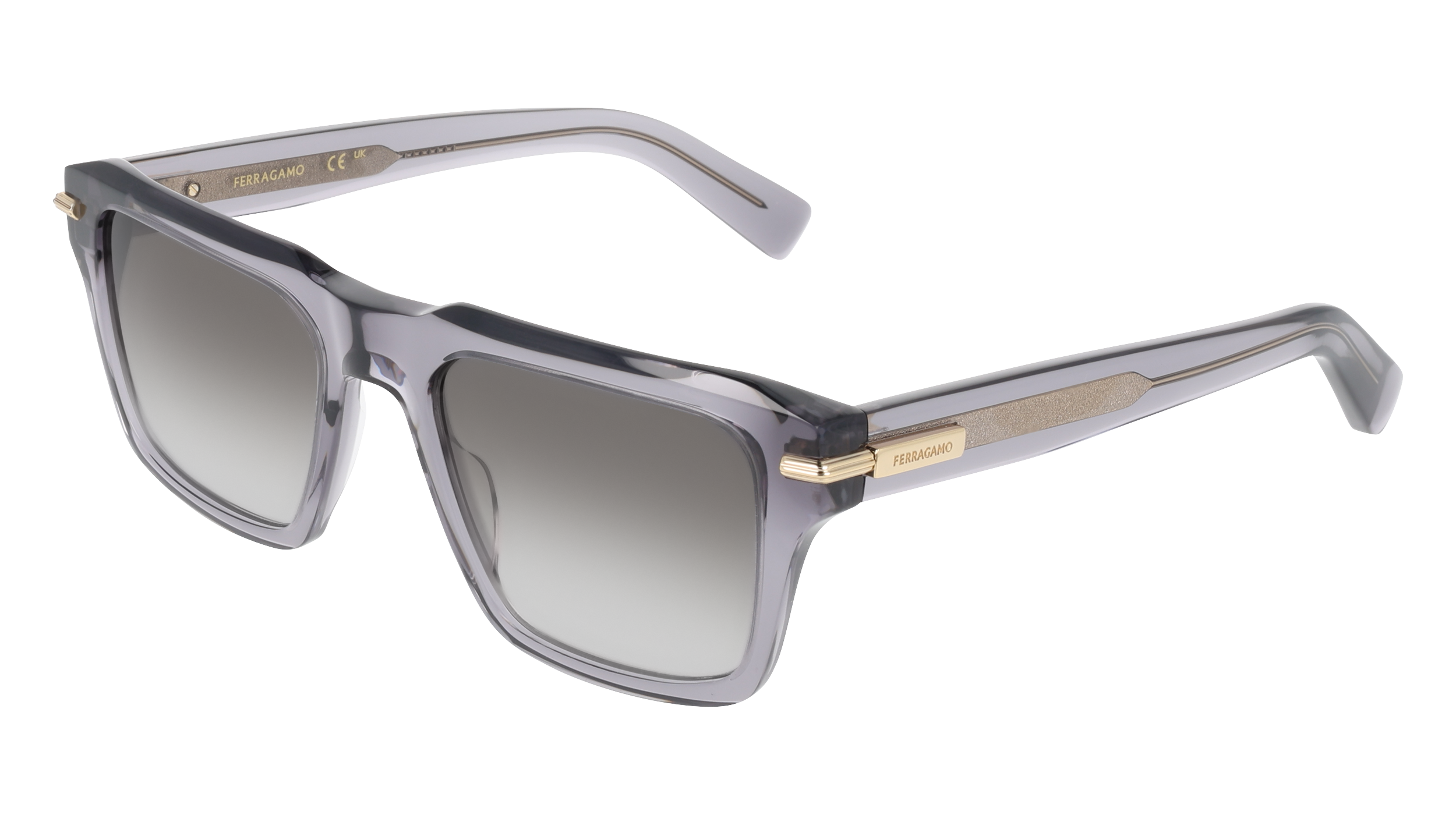 Ferragamo SF2078SLBI 20 - Transparent grey Sunglasses | LookerOnline
