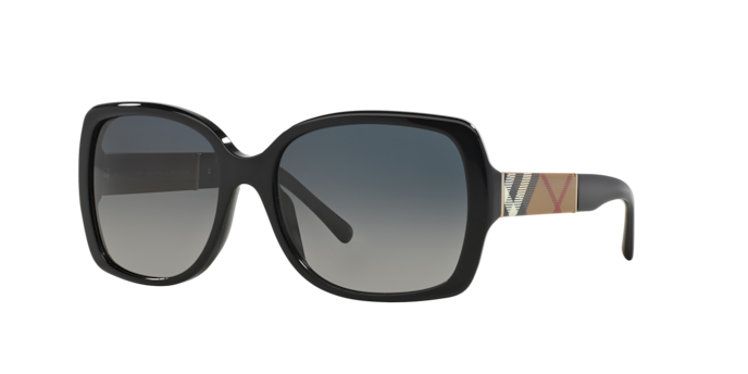 Burberry Butterfly Black Frames Sunglasses Gray Lens BE4160 Burberry Butterfly Sunglasses BE4160 3433/8G Black Frames  main image 3