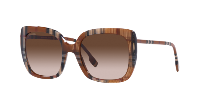 Burberry BE4323 400513 Square Women Sunglasses - Check Brown / Brown Burberry Caroll BE4323 400513 Sunglasses Women main image 3
