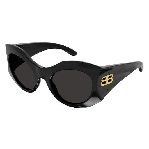 NEW BALENCIAGA BB0256S 001 SUNGLASSES BLACK BUTTERFLY WOMEN EYEWEAR BALENCIAGA Balenciaga Grey Irregular Ladies Sunglasses BB0256S 001 56  main image 4