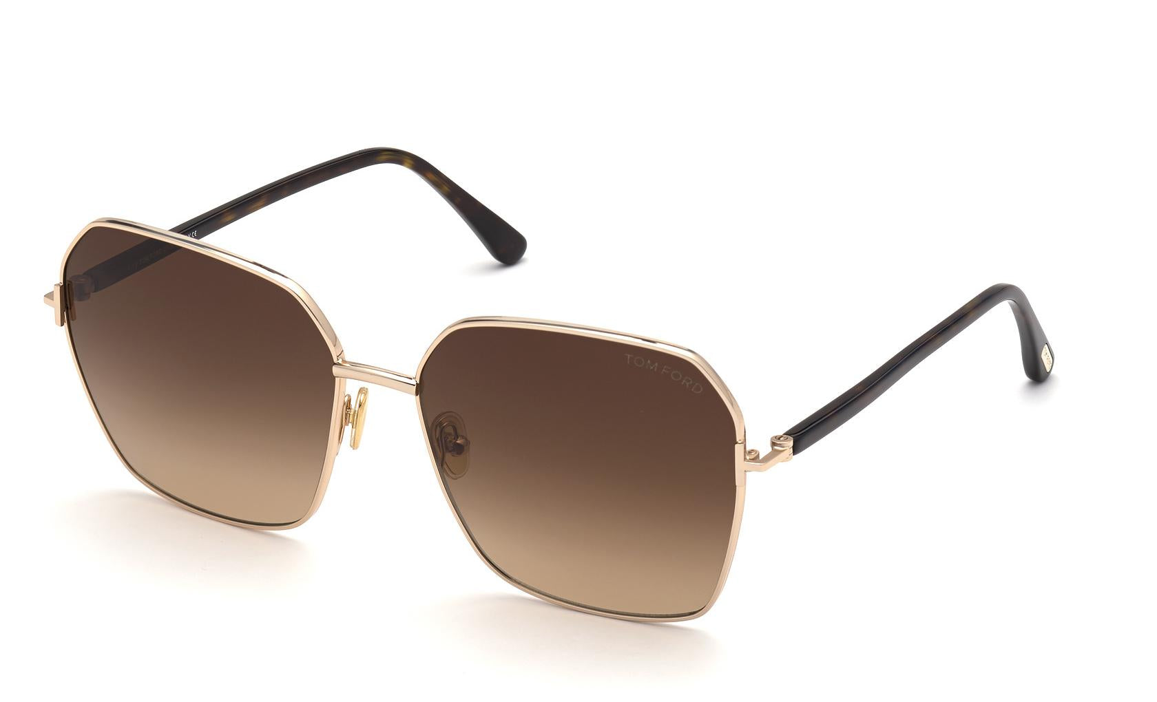 Tom Ford Claudia-02 FT0839 52F Sunglasses Gold/Havana Square Frame, Brown Lenses Tom Ford CLAUDIA-02 Women Sunglasses Gold | Mercari main image 4