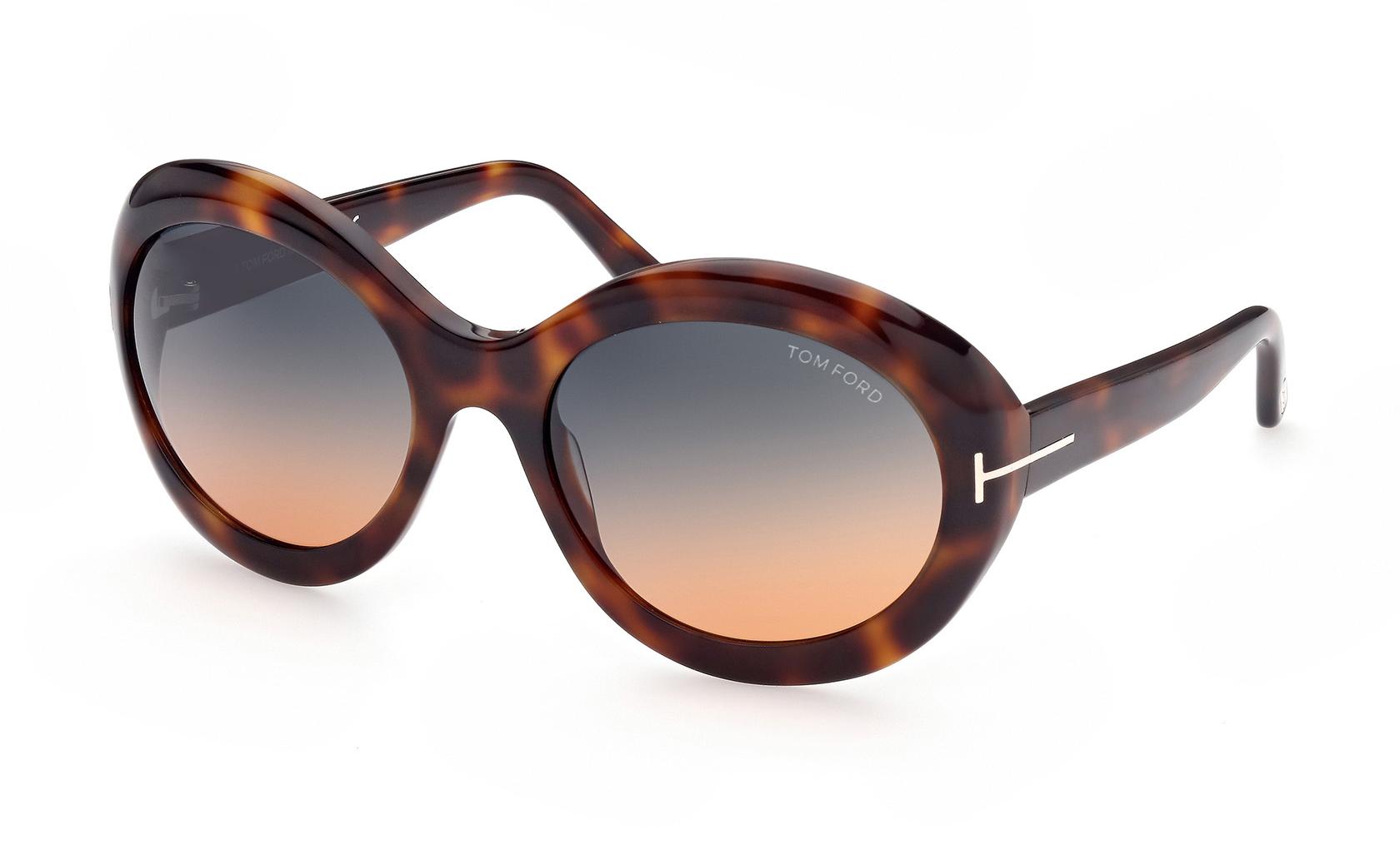 Tom Ford Liya Sunglasses Tom Ford Liya Brown Gradient Round Ladies Sunglasses FT0918  main image 3