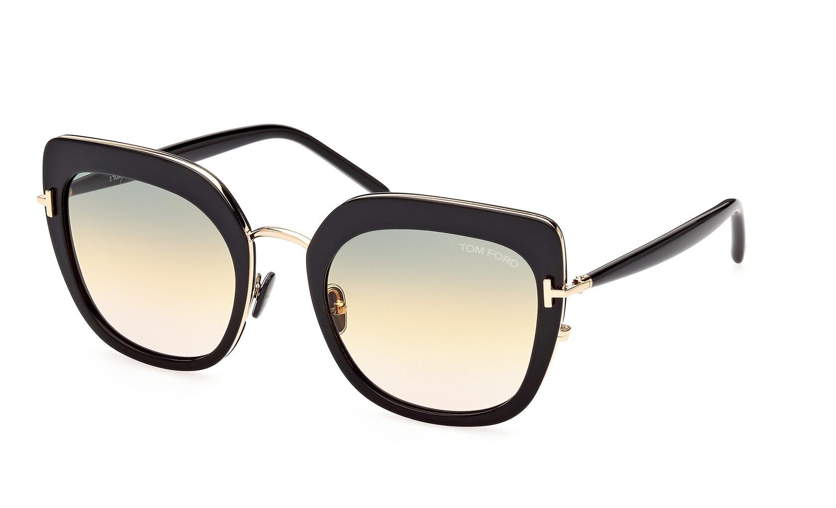 NEW TOM FORD TF945 01B SQUARE BLACK SUNGLASSES TOM FORD VIRGINIA FT0945 Tom Ford Virginia Sunglasses FT0945 05B Shiny Black / Silver  main image 3