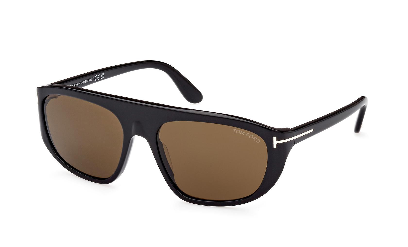 Tom Ford Edward02 FT1002 01J Sunglasses - Black Frame, Roviex Lenses Edward-02 Shiny Black / Roviex main image 4