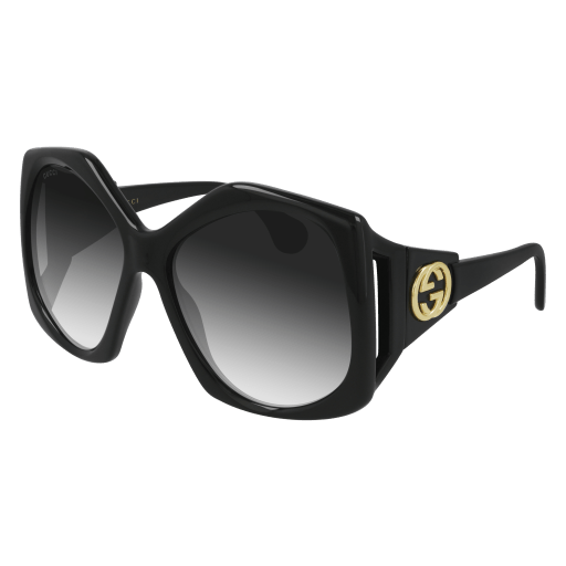 Gucci GG0875S 001 Sunglasses Black Square Frame, Grey Lenses Gucci GG0875S Black/Grey Shaded (001) Sunglasses  main image 2