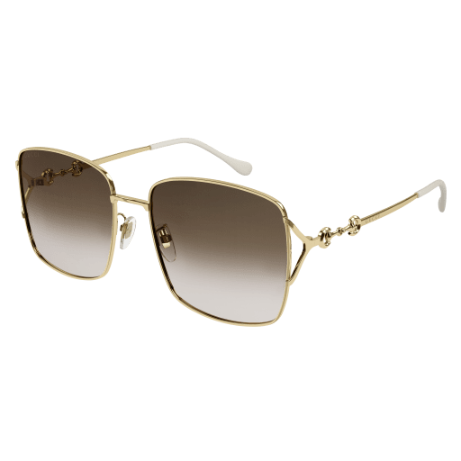 Gucci GG1018SK 003 Square Sunglasses - Gold / Brown Gucci Metal Horsebit Square Frame Sunglasses GG1018SK Gold  main image 4