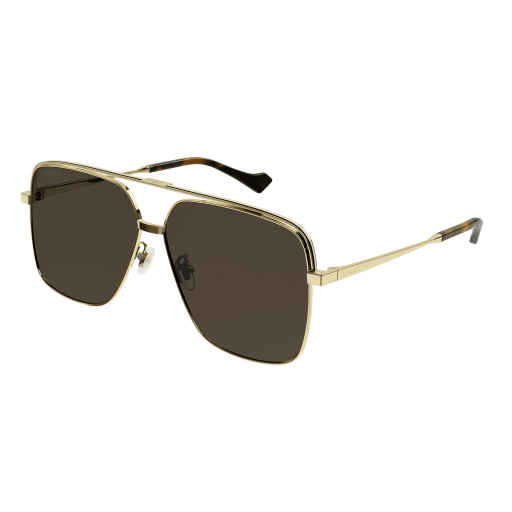 Gucci GG1099SA 003 Sunglasses Gold Aviator Frame, Brown Lenses Gucci GG1099SA 003 Sunglasses Men main image 2
