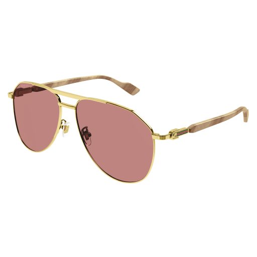 Final Price! Gucci GG1220S 003 Sunglasses Gucci GG1220S 003 Gold Cognac 59mm Aviator Sunglasses  main image 2