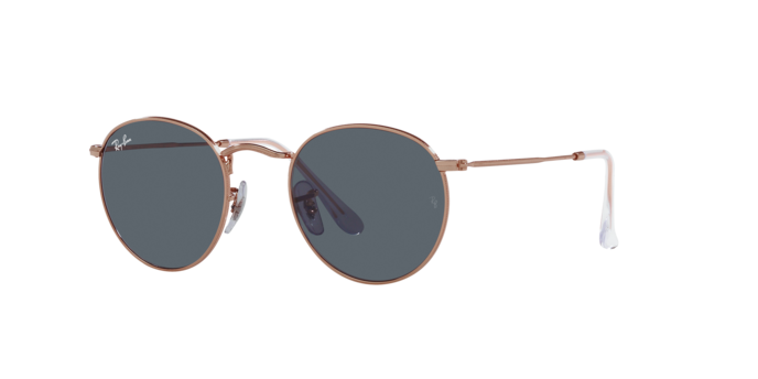 Ray-Ban Round Metal RB3447 9202R5 Rose Gold Sunglasses for Men and
