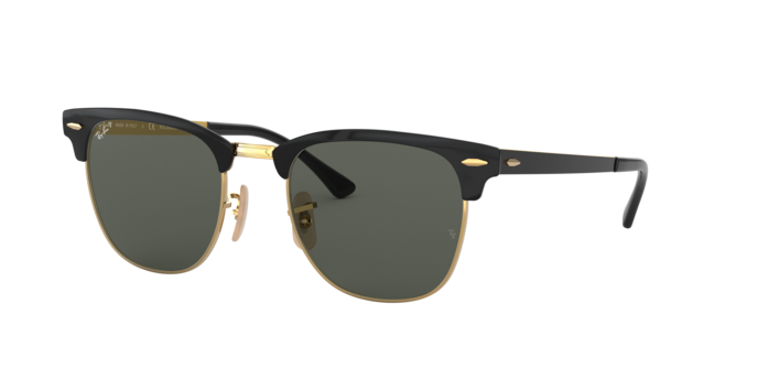 Ray-Ban Clubmaster Metal RB3716 187/58 Black On Gold Sunglasses