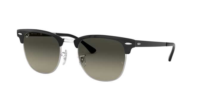 Ray-Ban Clubmaster Metal RB3716 900471 Black On Silver Sunglasses