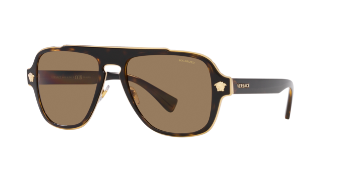 Versace VE2199 1252LA Havana Sunglasses for Man – LookerOnline display picture 1